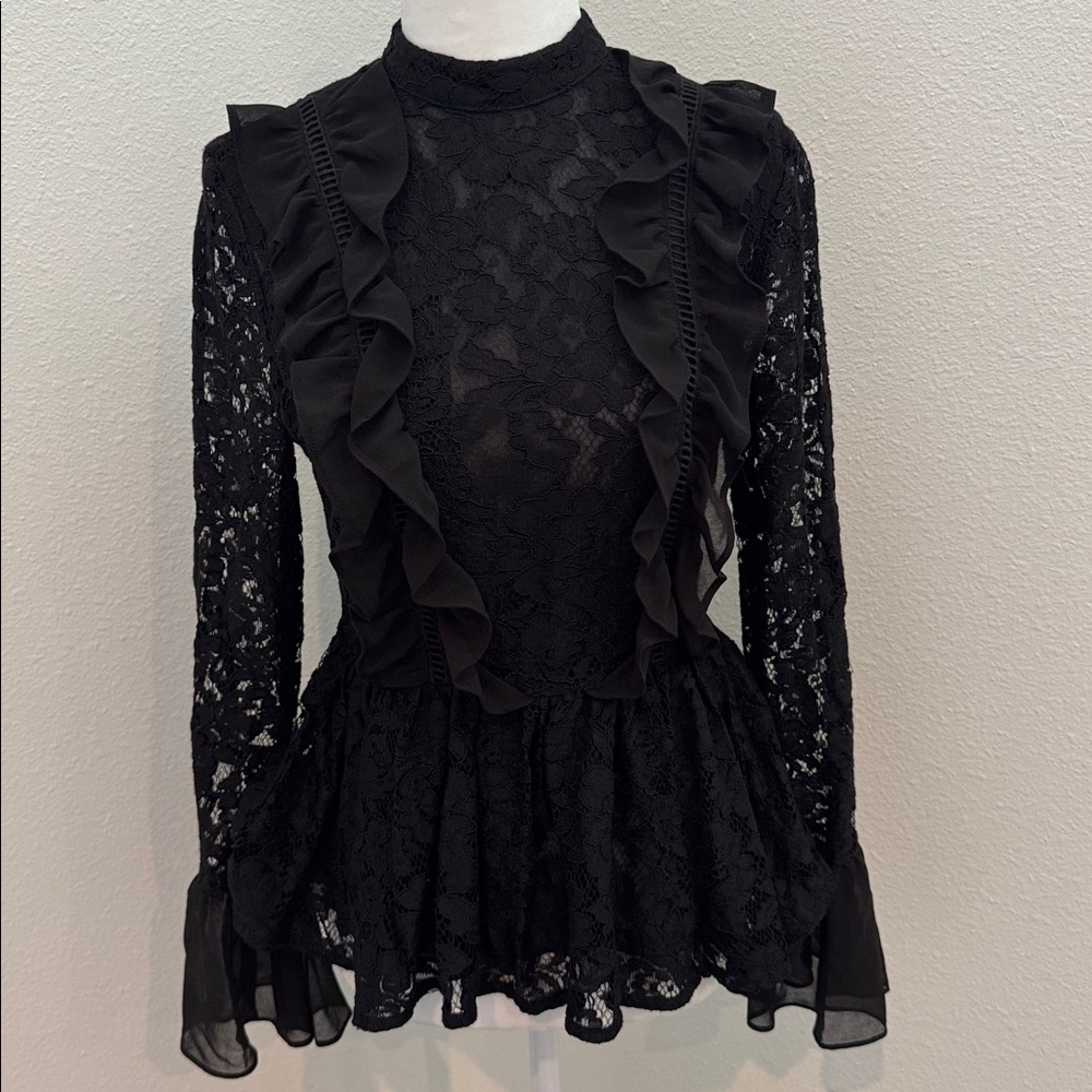 NWT Marled Lace long sleeve blouse